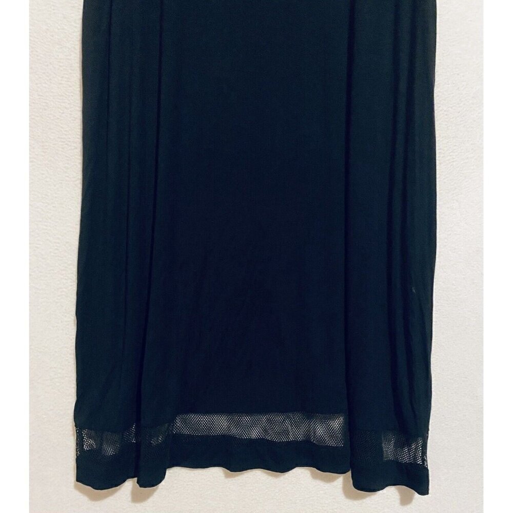 Catherines Dress Womens 2X Black Sleeveless Mesh Accents Jersey Maxi Minimalist - Picture 2 of 7